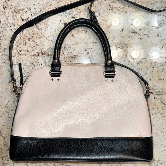 Kate Spade Large Satchel Crossbody Cream and Black - Picture 3 of 6